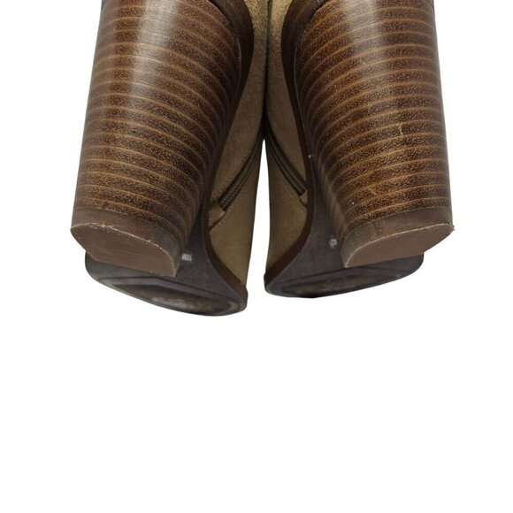 Vince Camuto Golivia Suede Booties Tan Women’s Size 10 Pointed Toe Block Heel - Picture 6 of 10